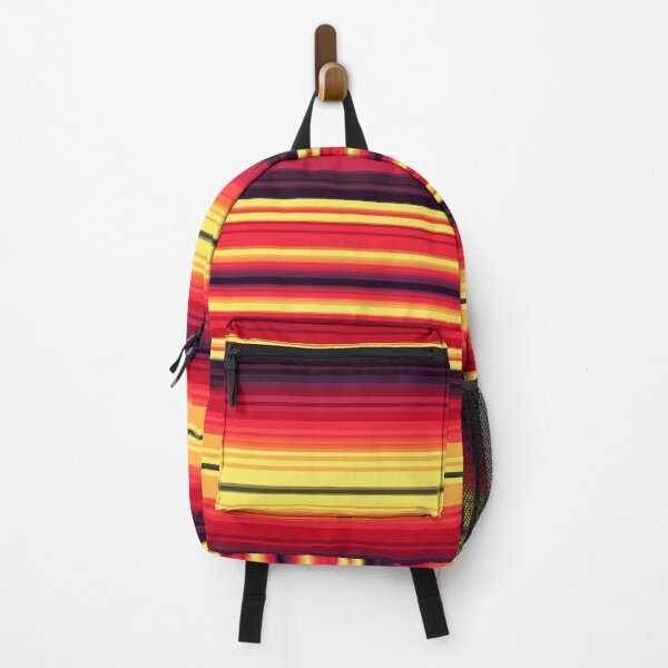 Artikelvorschau, Serape mexikanische Decke Poncho Muster mehrfarbig Feuer gestreift rot & gelb entworfen und verkauft von Troy Krieger.