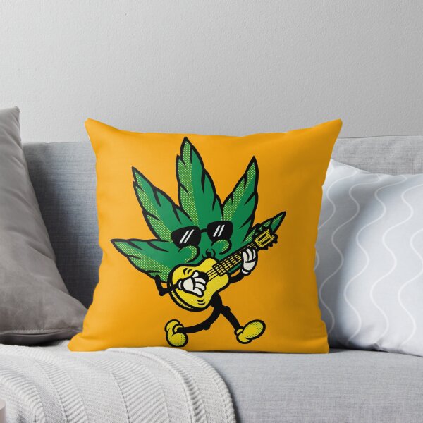 Item preview, Yellow Cartoon Weed Leaf Playing Guitar designed and sold by Mustard Prophet.