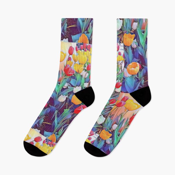 Item preview, Colourful tulip flowers designed and sold by Drawourdestiny ..