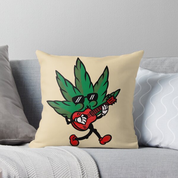Item preview, Red Cartoon Weed Leaf Playing Guitar designed and sold by Mustard Prophet.