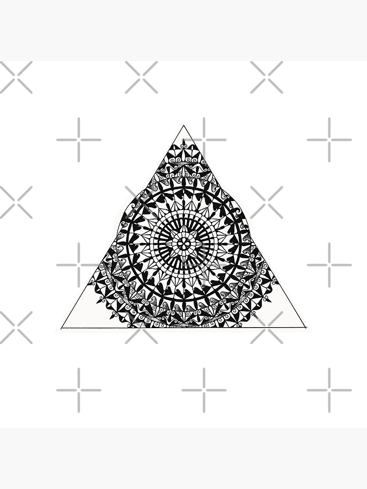 Black and White Triangle Geometric Mandala | Fractal