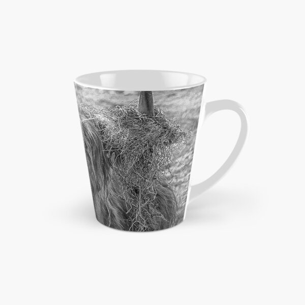 Item preview, Black and white Scottish Highland cow designed and sold by HaleyRedshaw.