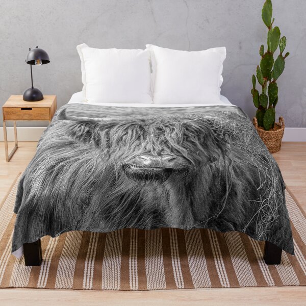 Item preview, Black and white Scottish Highland cow designed and sold by HaleyRedshaw.