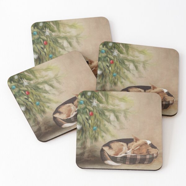 Item preview, Sleeping Welsh Corgi Under a Christmas Tree designed and sold by RockCreek.