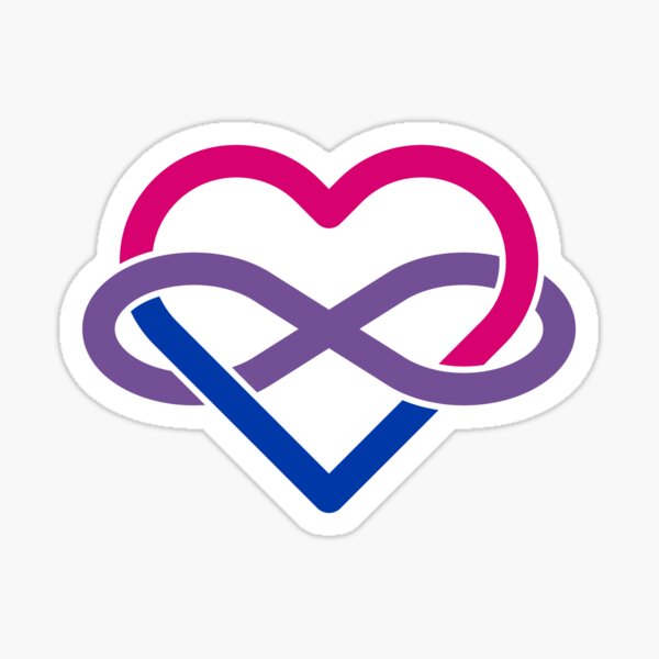 Bisexual Polyamory Infinity Heart Sticker