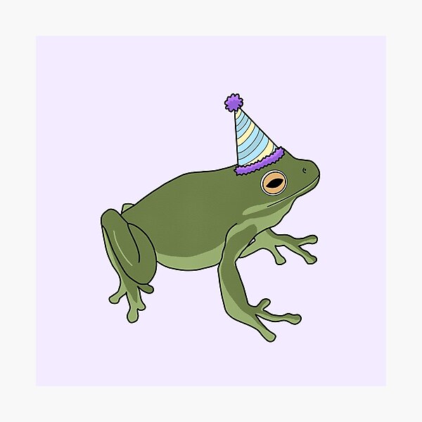 Item preview, Frog With Birthday Hat designed and sold by lojains.