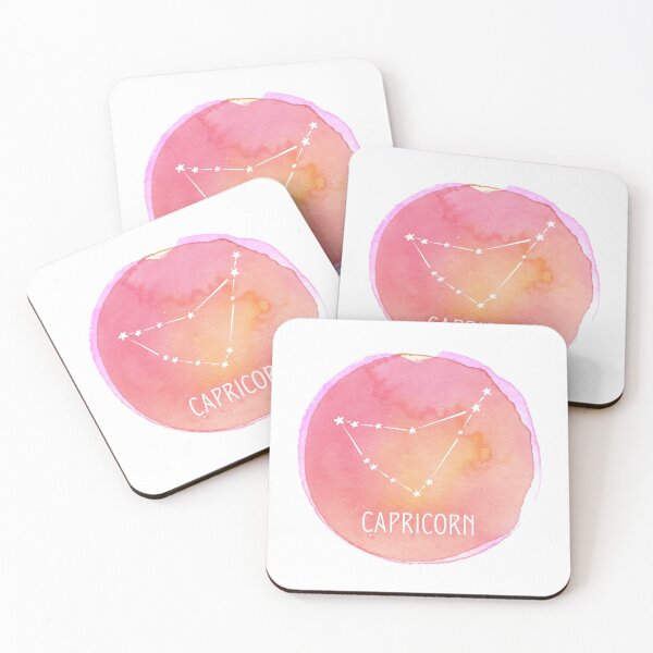 Artikelvorschau, Steinbock rosa Aquarell-Konstellation entworfen und verkauft von leccesedesigns.