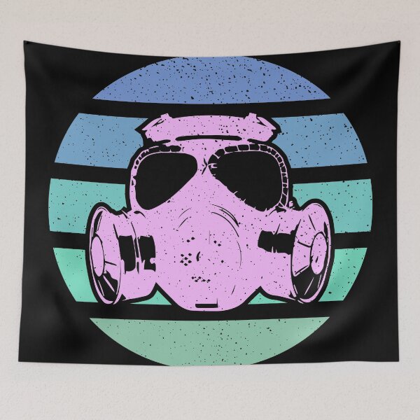 Item preview, nuclear war gas mask with cool fresh colors designed and sold by Half Mess.