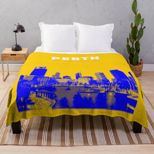 Item preview, Skyline, cityscape poster of Perth (yellow) designed and sold by CMYKStudio.