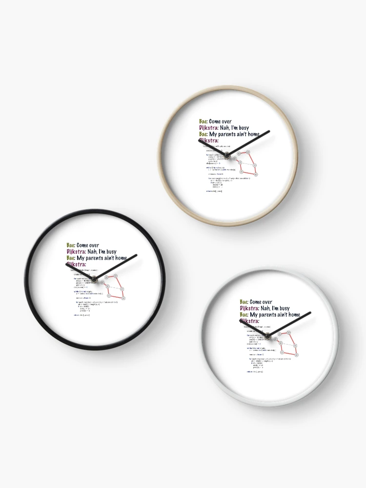 Thumbnail 3 of 4, Clock, Dijkstra's Algorithm designed and sold by scienceluv.