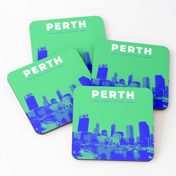 Item preview, Copy of Skyline, cityscape poster of Perth (green) designed and sold by CMYKStudio.