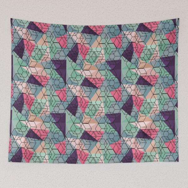 Item preview, Cubes, Geometrical Patchwork Pattern designed and sold by danaJG.