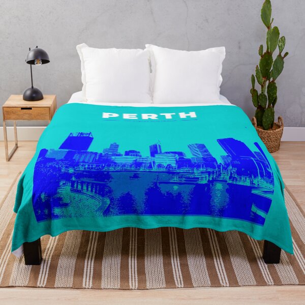 Item preview, Skyline, cityscape poster of Perth (blue) designed and sold by CMYKStudio.