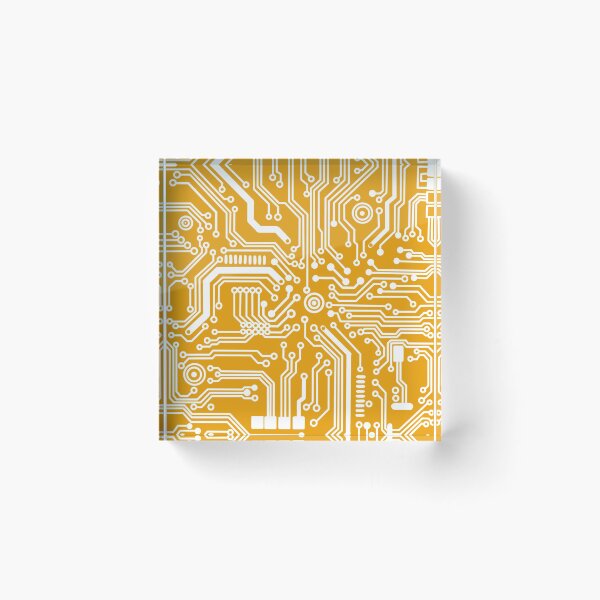 Item preview, Mustard yellow microchip hardware circuit design designed and sold by Giulia  Palazzo.