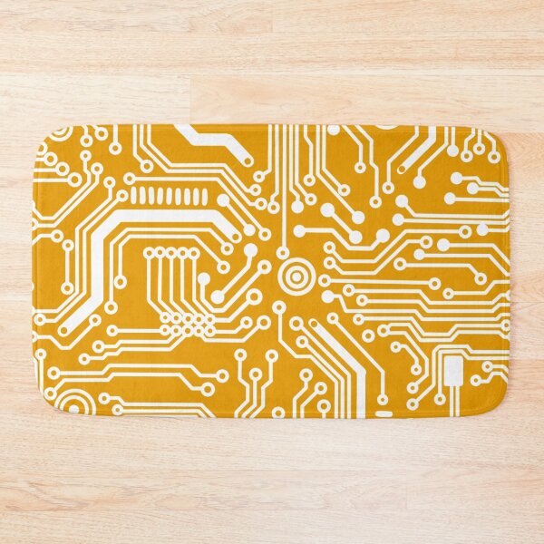 Item preview, Mustard yellow microchip hardware circuit design designed and sold by Giulia  Palazzo.