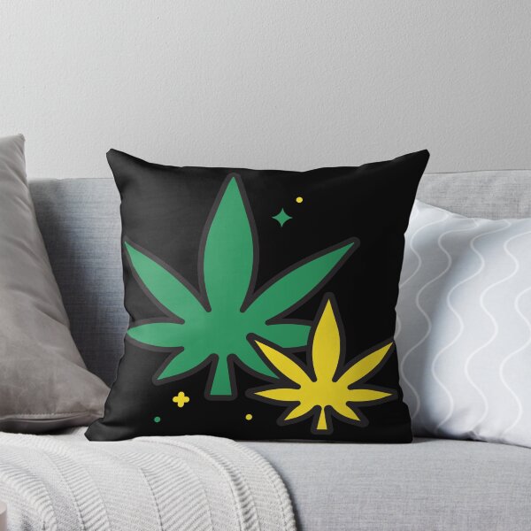 Item preview, Green And Yellow Cartoon Weed Leaves designed and sold by Mustard Prophet.
