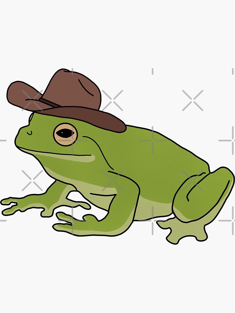 Frog With Cowboy Hat Sticker For Sale By Lojains Redbubble 0351