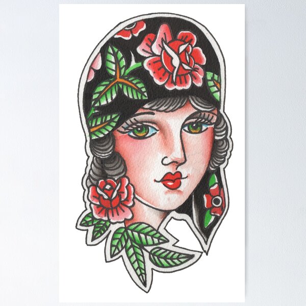 Item preview, Gypsy woman designed and sold by Wally Tattoo & Art.
