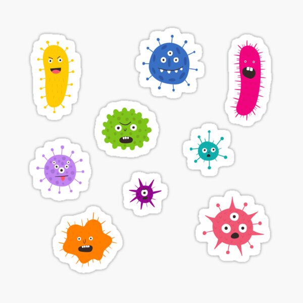Good and bad microbes. Sticker