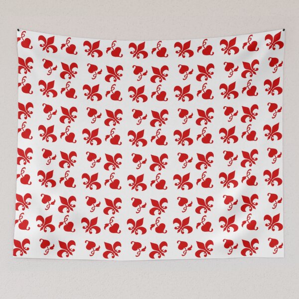Item preview, red patterns on white background designed and sold by Olha Volokhova.