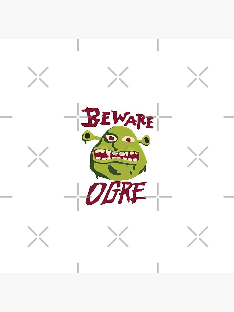 Beware Ogre Shrek Sign Pin Button