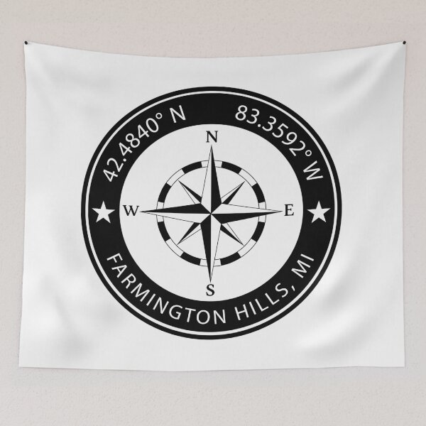 Item preview, Farmington Hills, Michigan Geographical Coordinates designed and sold by TeeOhGraphics.