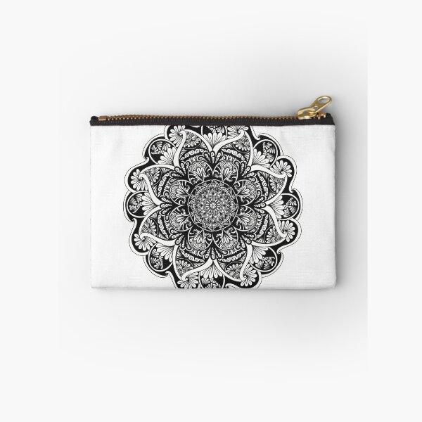 Item preview, Black and White Spiralling Flower Mandala designed and sold by sagaana.