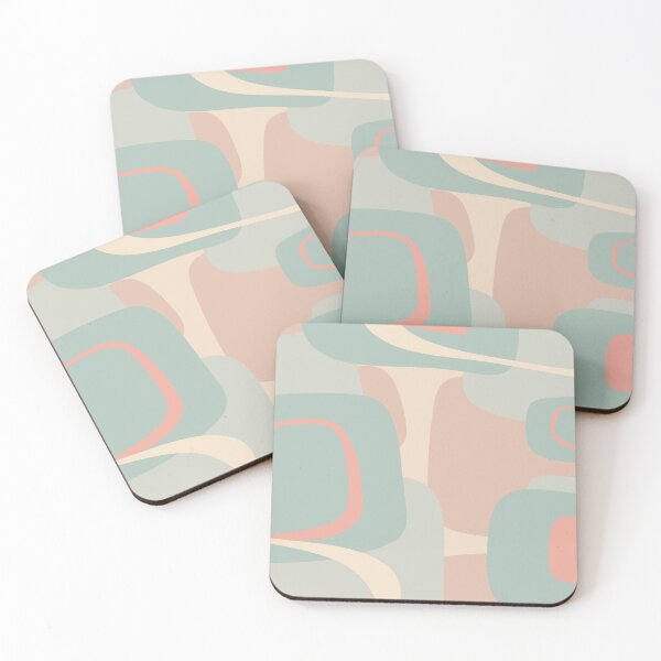 Item preview, Mid Century Modern Retro Abstract Pattern in Blush, Pink, and Aqua Mint designed and sold by kierkegaard.