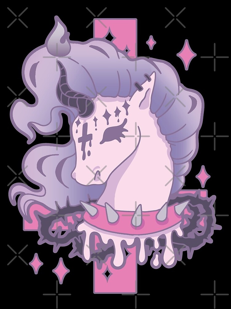 "Pastel Goth Kawaii Unicorn" Drawstring Bag by PastelCastles Redbubble