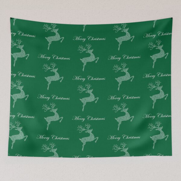 Item preview,  Merry Christmas White Reindeer Silhouette  designed and sold by Deborah Camp.