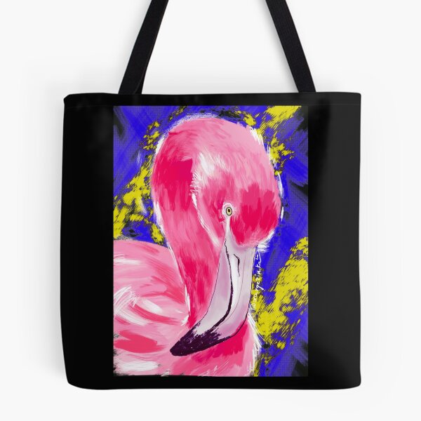 Item preview, Neon flamingo modern disco art designed and sold by orangerinka.