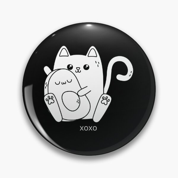 Item preview, Kawaii Avo and Cat designed and sold by Windmill Wildflowers.