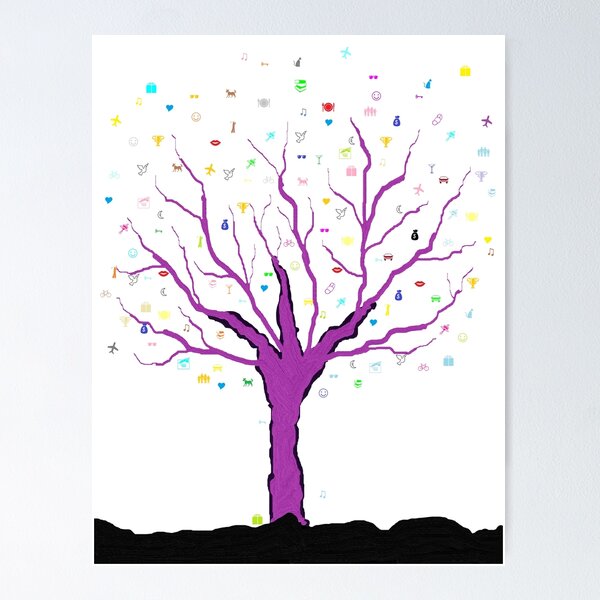 Item preview, Colorful icon tree  designed and sold by ORIGENcreate.