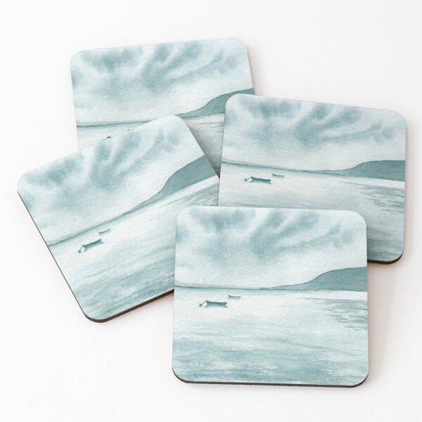 Item preview, Tranquille monochrome watercolor seascape designed and sold by Tatti-arts.