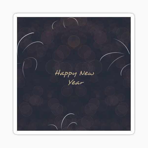 Happy New Year 2021 Burst Fireworks Pattern Sticker