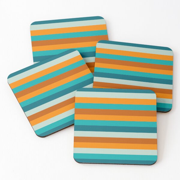 Item preview, Summer Stripes 3 Pattern in Turquoise, Orange, Aqua, and Rust designed and sold by kierkegaard.