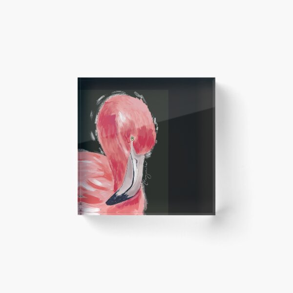 Item preview, Pink flamingo on black designed and sold by orangerinka.