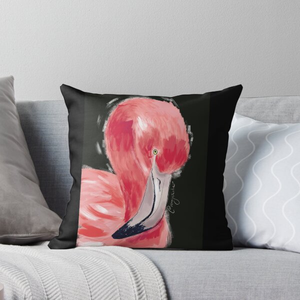 Item preview, Pink flamingo on black designed and sold by orangerinka.