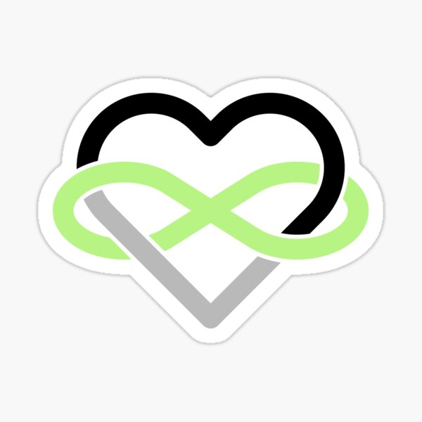Agender Polyamory Infinity Heart Sticker