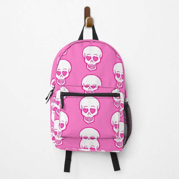 Item preview, pink heart eyes skull valentines designed and sold by Gossip Rag.
