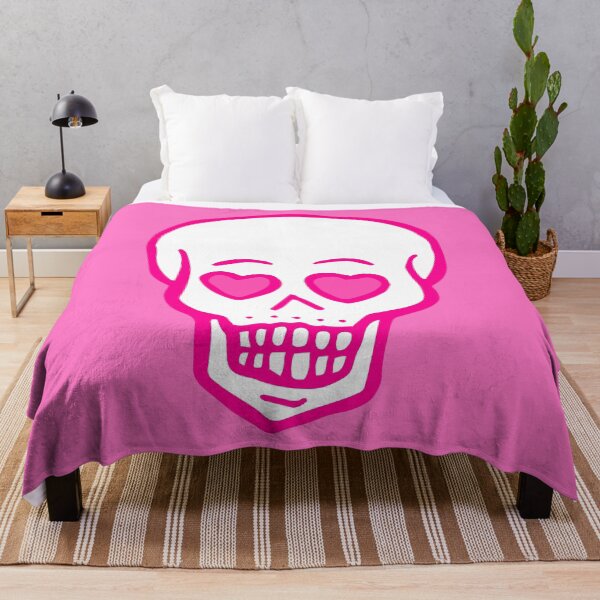 Item preview, pink heart eyes skull valentines designed and sold by Gossip Rag.