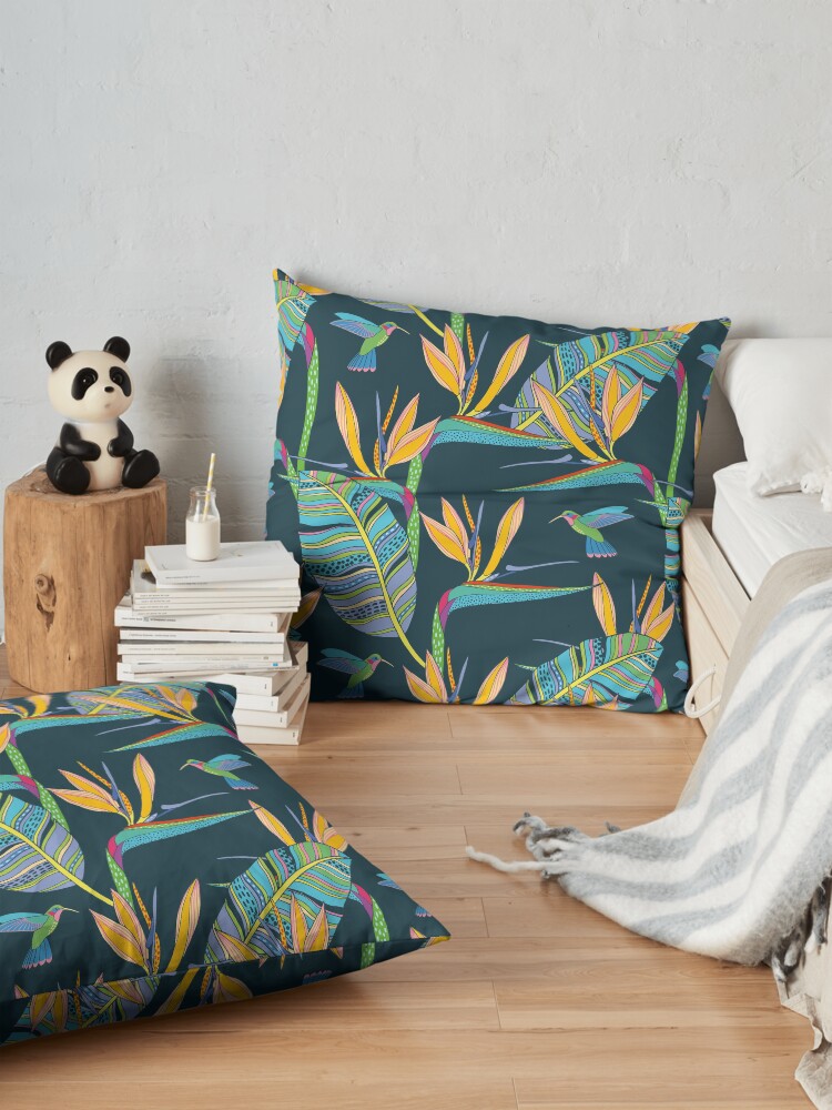 Alternate view of Bohemian Birds of Paradise Floor Pillow