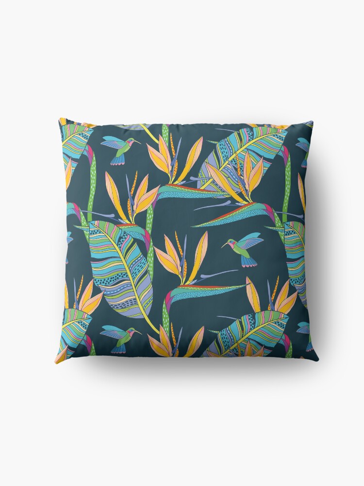 Alternate view of Bohemian Birds of Paradise Floor Pillow