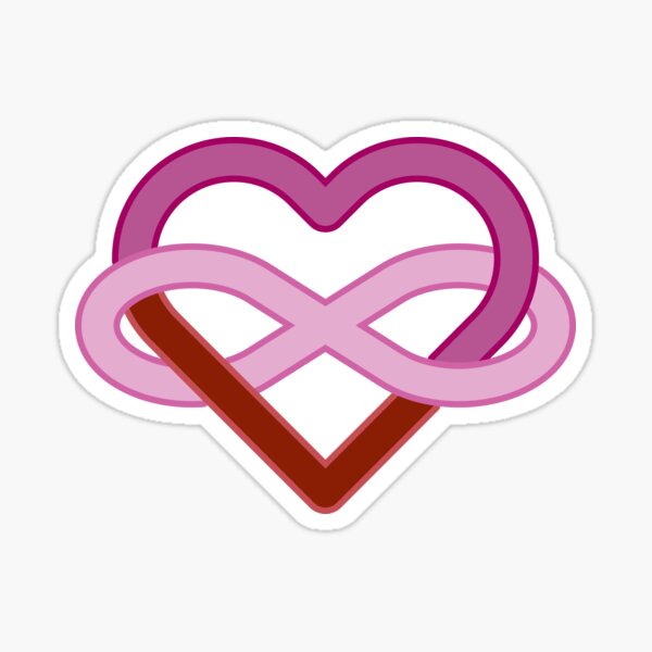 Lesbian Polyamory Infinity Heart Sticker