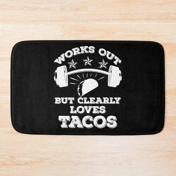 Item preview, Works Out But Clearly Loves Tacos Shirt Funny Gift Idea for Anniversary, Wedding, Mother's Day, Father's Day, Graduation, Thanksgiving, Christmas and New Year's Day. designed and sold by KHRO.