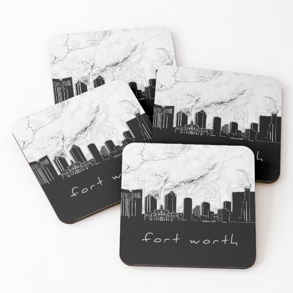 Item preview, fort worth skyline marble designed and sold by BekimART2.