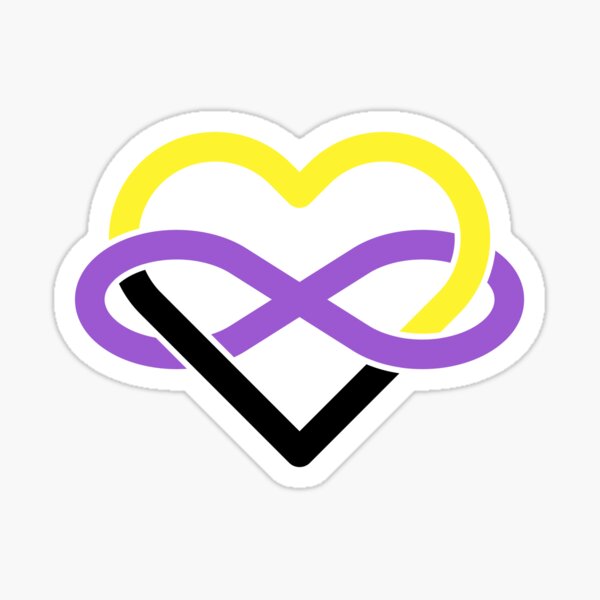 Nonbinary Polyamory Infinity Heart Sticker
