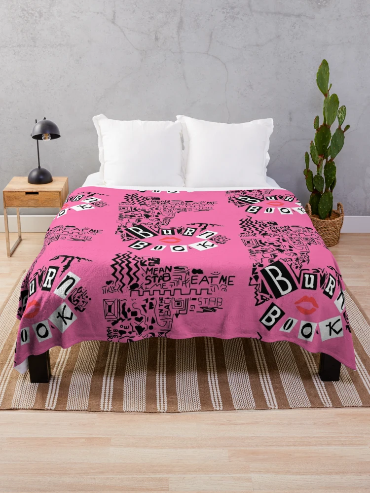 Mean Girls, Bedding, Mean Girls Burn Book Pink Plush Throw Blanket 5 X 70  Viral Tiktok