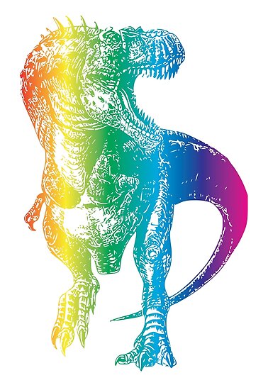 rainbow and dinosaur