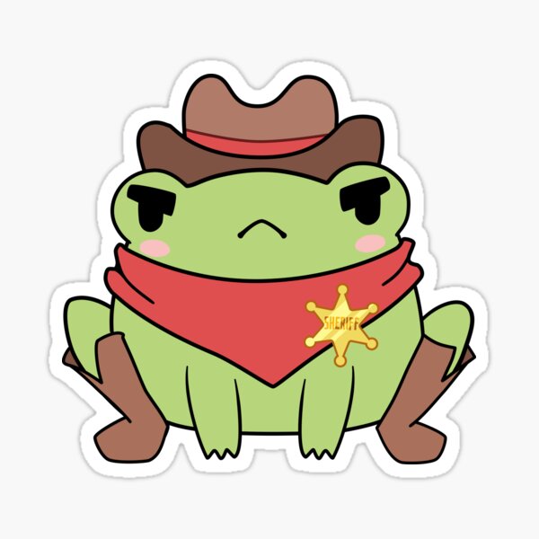 Cute Cowboy Frog Sticker